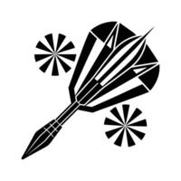 A black and white dart with a target vector