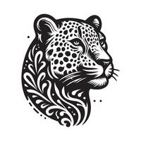 A leopard head with a pattern on it vector