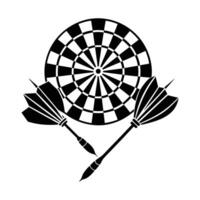 Darts and dartboard with target vector