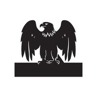 An eagle is standing on a black background vector