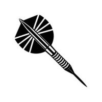 A dart with a black and white outline vector