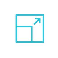 Expand, Bigger, Enlarge icon. Isolated on white background. From blue icon set. vector