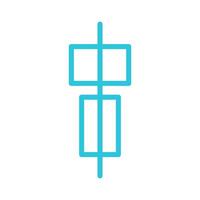 Vertical, objects align icon. Isolated on white background. From blue icon set vector