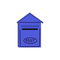 Bright blue post box designed for community mail collection, set against a plain background vector
