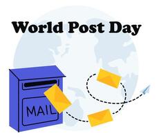 Celebrating World Post Day with a colorful representation of mail delivery and global connection vector
