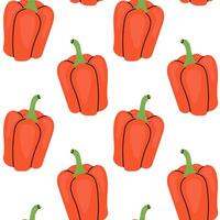 Colorful pattern of red bell peppers on a white background creating a vibrant design vector