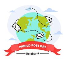 Celebrating World Post Day on October 9 with mail delivery across the globe vector