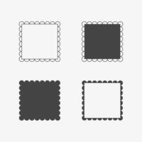 Scallop square frames, different type set vector