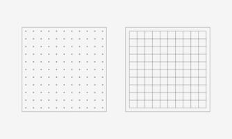 Dotted and squared grid notebook. Paper sheet, school math sheet vector