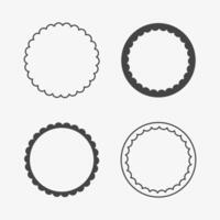 Scallop circle frames, different type dialog border set vector