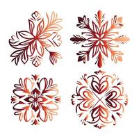 Detailed Ornamental Design Corners Set vector