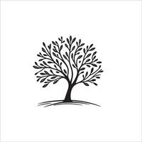 Clean Tree Line Art for Environmental and Eco Projects vector