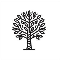 Minimal Tree Line Symbol for Eco Branding and Logos vector