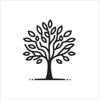 Outline Tree Icon for Simple and Minimalist Designs vector