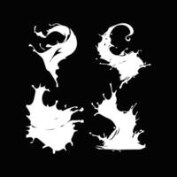 Fresh Milk Splashes Collection in Realistic Style vector