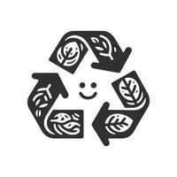 Minimalist Silhouette Close Up of Recycling Symbols vector
