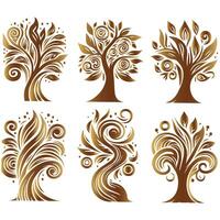 Sleek Set of Stylish Tree Design vector