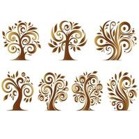 Simple Yet Stylish Tree Design Set vector