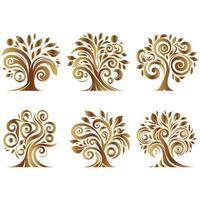 Chic Set of Stylish Tree Design vector