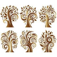 Stylish Tree Design Set Collection vector