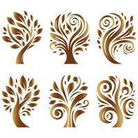Elegant Set of Stylish Tree Design vector
