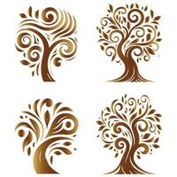 Unique Set of Stylish Tree Design vector