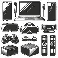 Digital Gadgets Set Design Collection vector