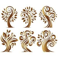 Bold Stylish Tree Design Set vector