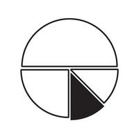 A black and white pie chart with a white background vector