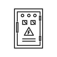 A black and white illustration of a power panel vector