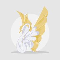 abstract beautiful swan art concept vector