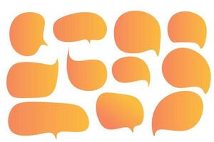 Set speech bubbles with color leaves. Autumn and fall concept on white background.warm color chat doodle message or communication icon Cloud speaking for comics and minimal message dialog vector