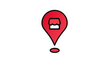 looping animation indicating the geographical location of a store, helping customers find it easily. video