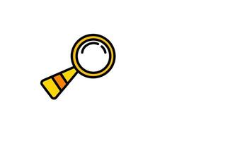 looping animation of a magnifying glass, symbolizing search and discovery, perfect for exploring product details or information video