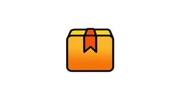 Looping animation of a closed cardboard box, representing a packed and ready to buy product video