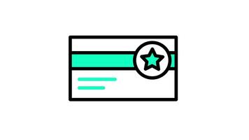 Looping animation of a card with a star, symbolizing a VIP membership or customer loyalty program video