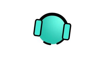 Looping animation of a headset with a speech bubble, representing customer support or assistance services for shoppers. video