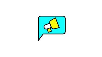 Looping animation of sending broadcast message chatting from seller to customers video