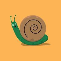 A cartoon snail with a smile on its face vector