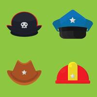 A set of hats with different colors and designs vector