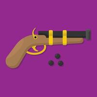 A gun with a black and yellow band on it vector