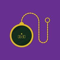 A clock with a yellow and green background vector