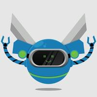 A robot with a sword in its hands vector