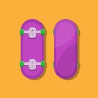 Two purple skateboards on a yellow background vector