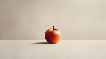 A Single Red Apple on a White Surface photo
