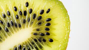Close-up of a Freshly Cut Kiwi Slice photo