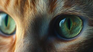A Close-Up View of a Cat's Green Eye and Fur photo