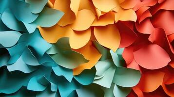 Abstract Background with Colorful Paper Petal Shapes photo