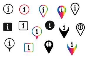 Information button icons. Simple information icons illustration in flat style. vector