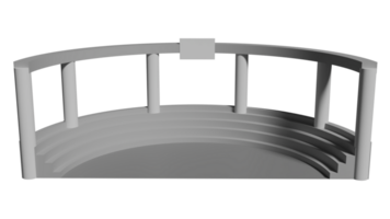 A 3d model of a circular structure with a railing png